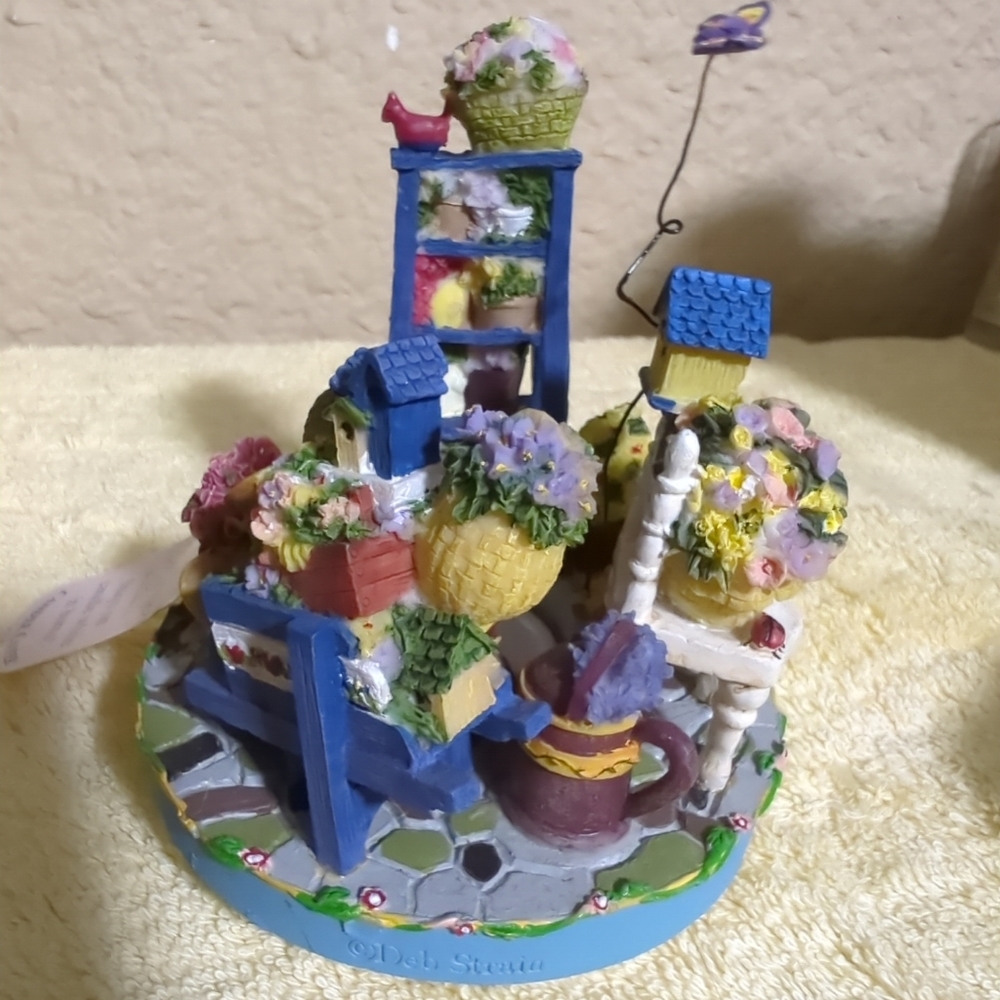 Candle Capper Garden Cat Butterfly Jar Topper Deb Strain NWT
